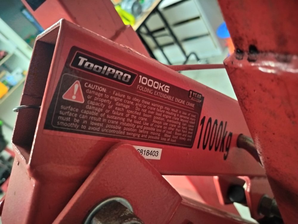 ToolPro 1000kg Folding Engine Crane - Image 7